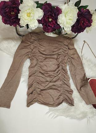 Лонгслив со сборкой кофта свитер свитшот лонг