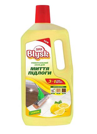 Універсальний засіб для миття підлоги super blysk лимон 1л засіб для ламінату паркету кахлю та дерева ve-33