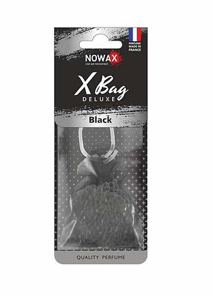 Ароматизатор nowax x bag delux black для авто и офиса освежитель воздуха с полимерными шариками парфюмир dm-11