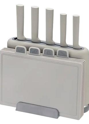 Набор ножей с досками maestro 5 ножей x 4 доски серый (mr-1412-grey)