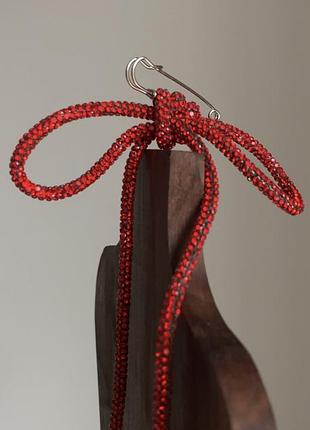 Брошка булавка стразовий бант