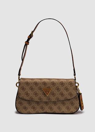 Сумка женская guess cordelia shoulder bag gold canvas gold 27 х 15 х 5 натуральная кожа черная трендовая