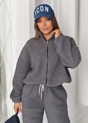 Пушистый женский спортивный костюм тедди 0279 ал