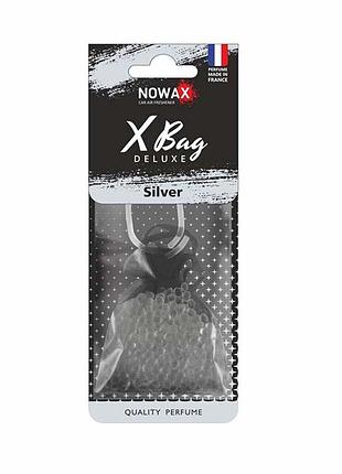 Ароматизатор nowax x bag delux silver для авто и дома парфюмированный освежитель воздуха с полимерными ш dm-11