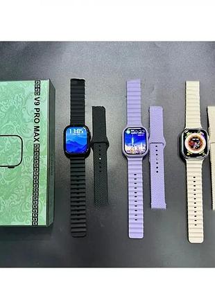 Багатофункціональний наручний годинник для жінок і чоловіків з 2 ремінцями v9 pro max