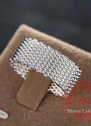 Стильное серебряное крутое кольцо цепь2 фото