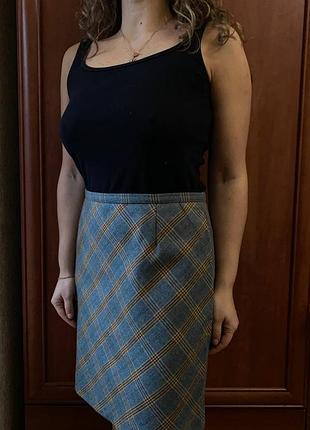 Юбка женская теплая базовая из шерсти на шелковом подкладе