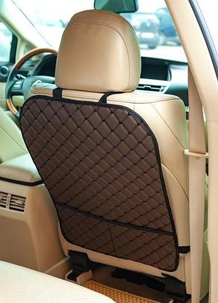 Органайзер на спинку сидіння eco digital designs універсальний чохол для авто коричневий шкірозамінник д ve-33