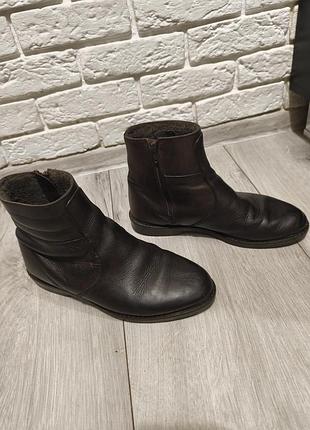 Кожаные сапоги 42 размер, утепленные