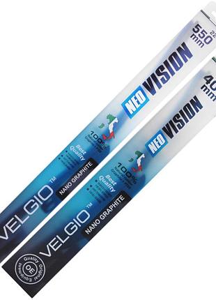 Комплект щіток склоочисників velgio neo vision для renault dokker 2015 безкаркасні склоочисники для авто ve-33