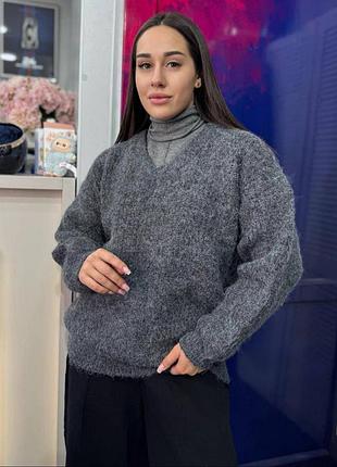 Теплый шерстяной свитер джемпер шерстяной