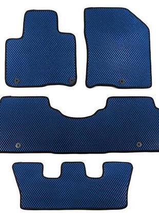 Коврики eva синие для kia sorento mq4 2019-2025 7 местный резиновый в салон защита от грязи ve-33