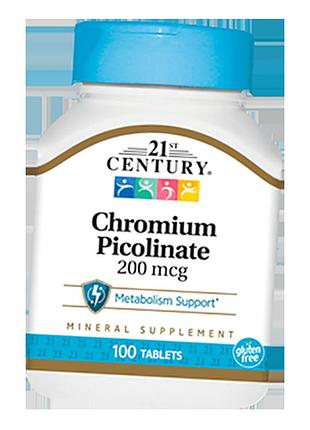 Пиколинат хрома, chromium picolinate, 21st century 100таб (36440008)