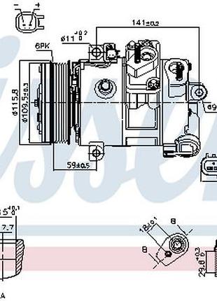 Компрессор кондиционера ford transit/tourneo custom (ttf) (12-) 2.0 tdci ni 890772