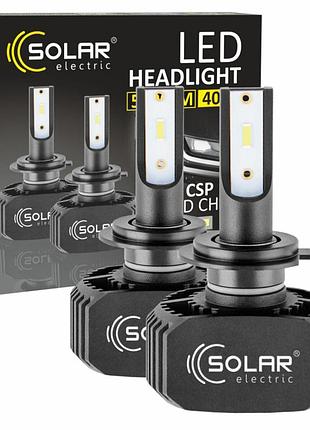 Led автолампа solar h7 12/24v 6000k 5000lm 40w csp1860 для автомобилей ближний свет замена галогенной ла dm-11