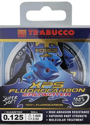 Флюорокарбон trabucco t-force fluorocarbon saltwater 50m 0.185mm 3.21kg