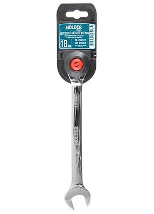 Ключ комбинированный molder 18мм с трещоткой и реверсом cr-v для авто ремонтный инструмент гайковерт dm-11