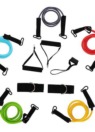 Еспандер багатофункціональний для фітнесу 5 джгутів fi-5449 набор (56363286), zelart