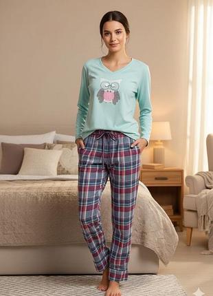 Жіноча тепла комбінована піжама