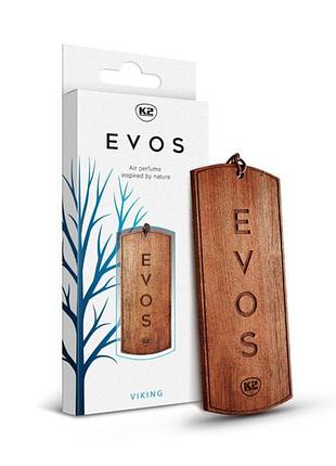 Ароматизатор k2 evos викинг 4г деревянный освежитель воздуха для авто с мускусом и лаймом аромат для маш ve-33
