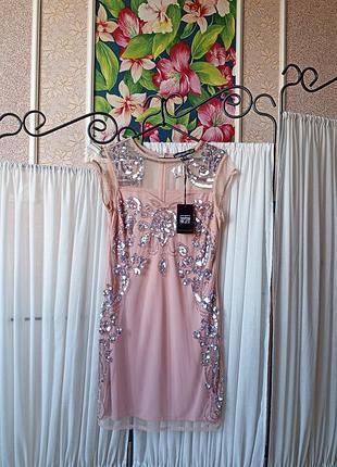 Красиве плаття сіточка з паєтками та бісером boohoo night.