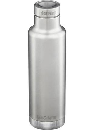 Термобутылка klean kanteen insulated classic pour through cap 750мл brushed stainless