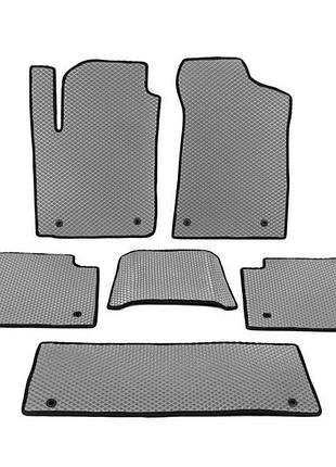 Коврики eva серые для nissan patrol y62 2010-2024 3 ряда модельные резиновые ковры для защиты салона ve-33