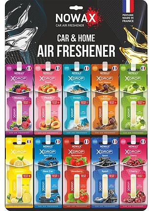 Ароматизаторы воздуха mix №1 nowax x drop для автомобиля 30 шт фруктовые свежие запахи для путешествий dm-11