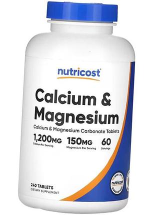 Кальций магний, calcium and magnesium, nutricost 240таб (36647034)