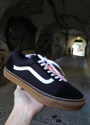 Vans old skool winter black/white/gum кеди утеплені стильний львів1 фото