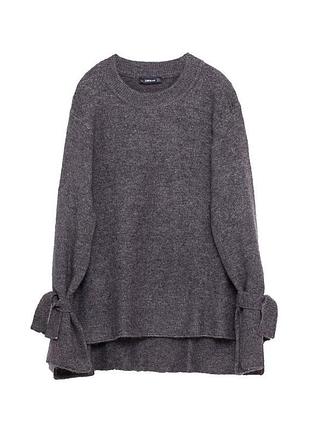 Завязанный свитер свитер с рукавами-узлами zara