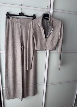 Костюм miss diamond брюки палаццо та кофта через палець