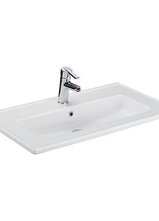 Врезная раковина ege vitrifiye lagina 800x150x450 мм белая умывальник для ванной прямоугольная мойка dm-11