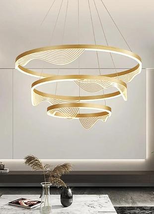 Светодиодная люстра 3 мира pj912 золотистая классическая акриловая люстра для дома и офиса освещение dm-11