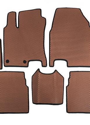 Коврики eva коричневые для nissan qashqai 2007-2010 3 ряда резиновый коврик для салона защиты от грязи ve-33