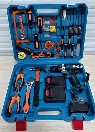 Шуруповерт аккумуляторный с набором инструментов / набор слесарного инструмента 24v (and 0410-4)