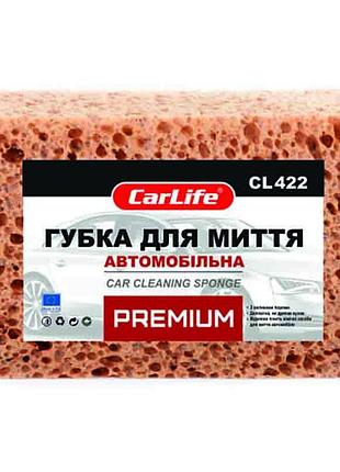 Губка для мытья авто carlife premium крупнопористая 190x120x70мм коричневая губка для автомобиля очистит dm-11