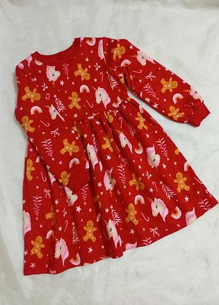 Теплое новогоднее платье 6-7 лет