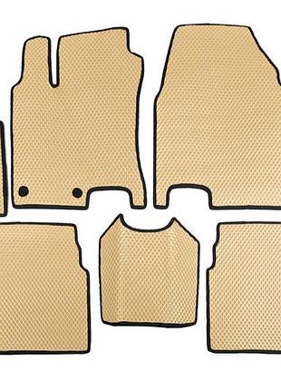 Коврики eva бежевые для nissan qashqai 2010-2014 3 ряда резиновый коврик в салон защиты от грязи ve-33