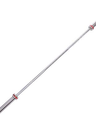 Гриф для штанги олимпийский прямой для кроссфита ta-7241 серебряный (58363107), zelart