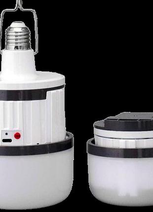 Лампа кемпінг у цоколь pl-40w e27, 40w, 3*18650, ac/dc, з гачком, type-c