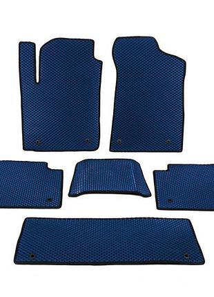 Коврики eva 3 ряда синие для nissan patrol y62 2010-2024 резиновый ковёр в салон автомобиля dm-11
