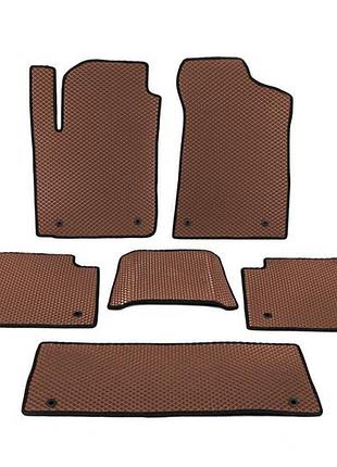 Коврики eva коричневые для nissan patrol y62 2010-2024 3 ряда резиновый ковёр в салон защиты от грязи dm-11