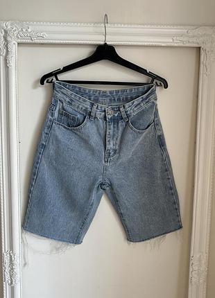 Світлі джинсові шорти бермуди у стилі zara