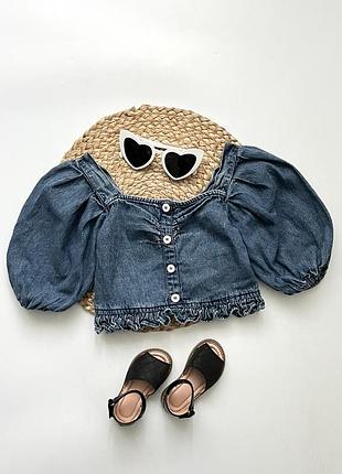 Джинсова блузка топ river island на 7-8 років