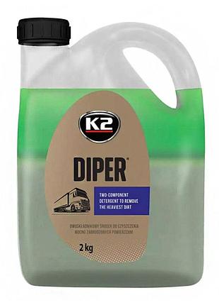 Активна піна k2 diper 2кг концентрат для безконтактного миття авто ефективний очищувач для кузова та тен dm-11