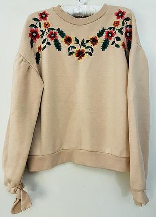 Світшот начіс вишитий оверсайз ошатний