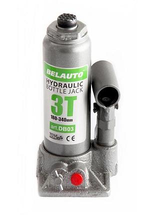 Домкрат гидравлический бутылочный белавто db03 3т 180-340мм подъемник для легкового автомобиля автоинстр dm-11