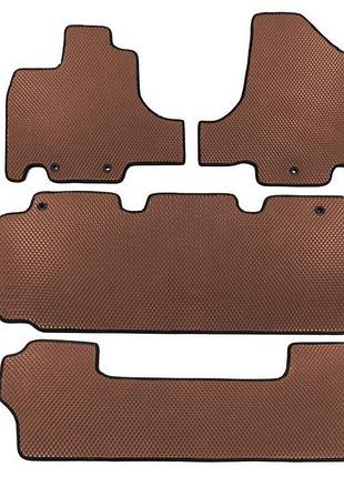 Коврики eva коричневые для honda odyssey 3 ряда резиновый коврик в салон для защиты от грязи ve-33