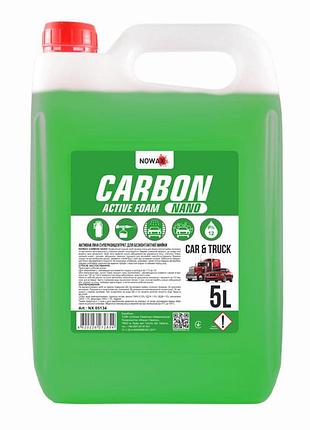 Активна піна nowax carbon nano active foam 5л концентрат для безконтактного миття авто, що очищає засіб dm-11